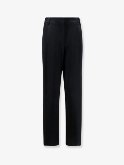 Stella Mccartney Pleated Straight Satin Trousers