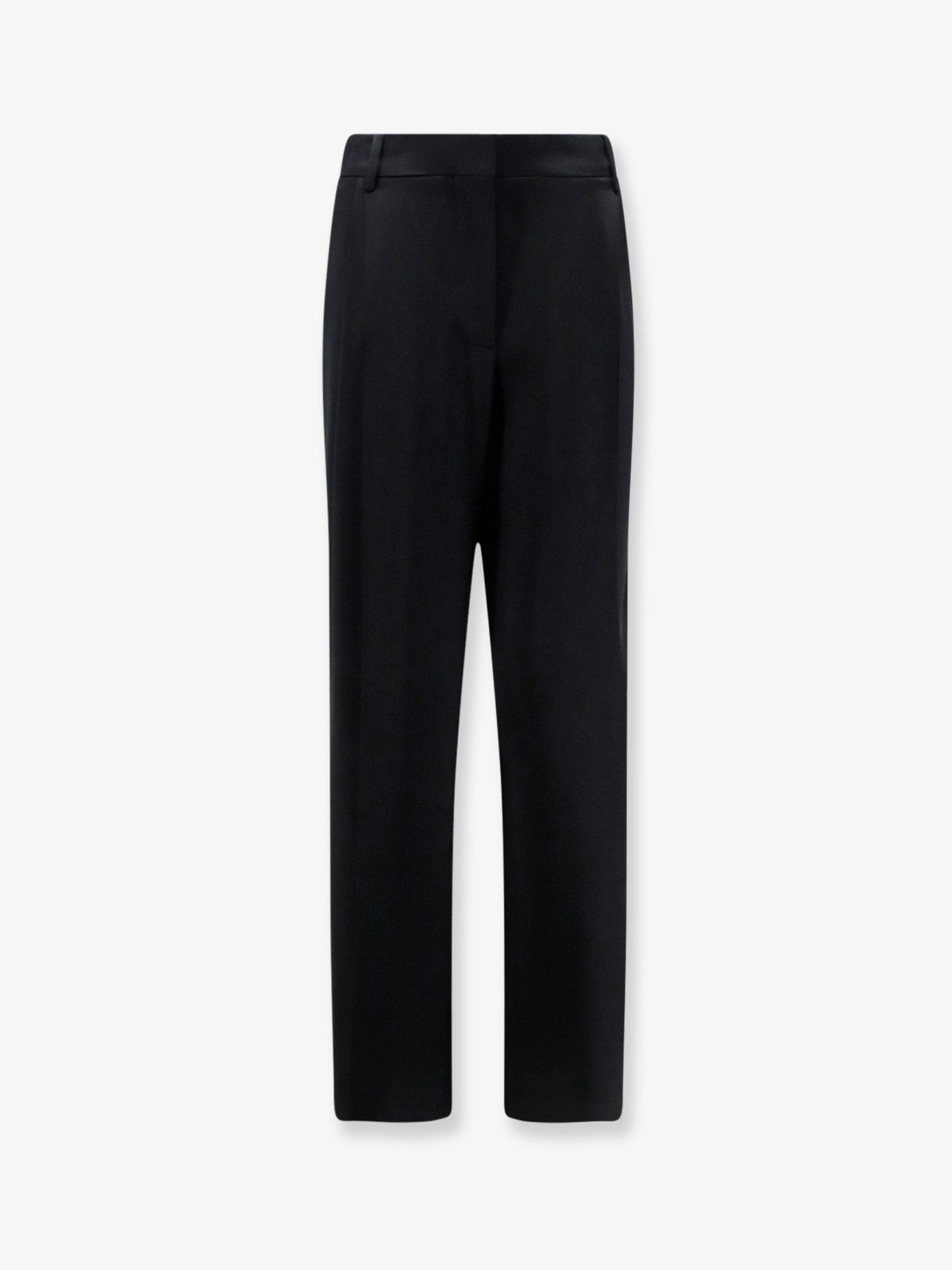 Stella Mccartney Pleated Straight Satin Trousers