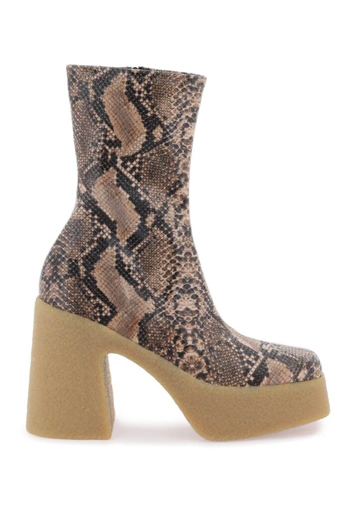 STELLA McCARTNEY Skyla Wedge Ankle Boots In Alter Python