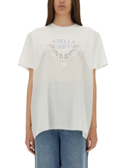 Stella Mccartney T-SHIRT WITH LACE INSERT