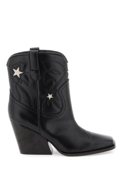 Stella Mccartney Texan Ankle Boots With Star Embroidery