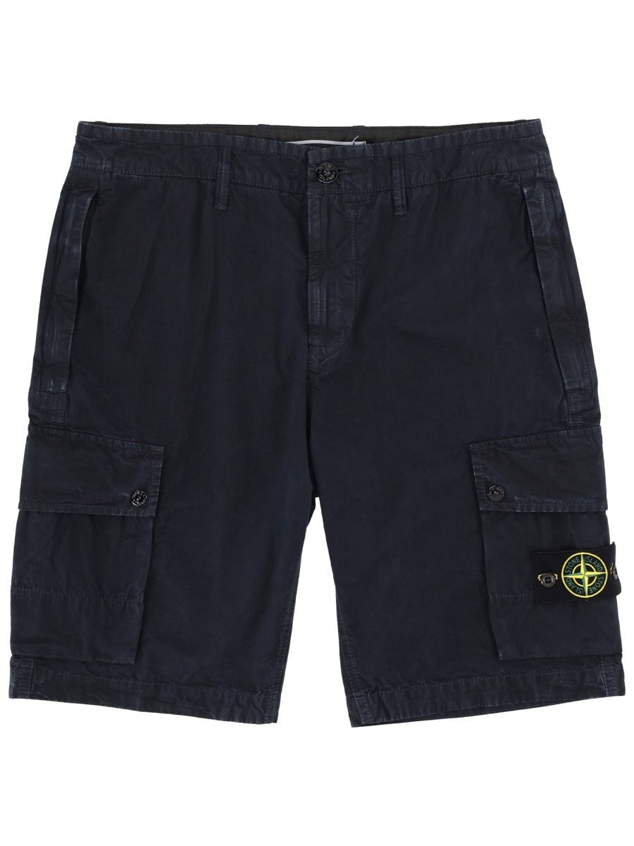 Stone Island CARGO SHORTS WITH LOGO PATCH