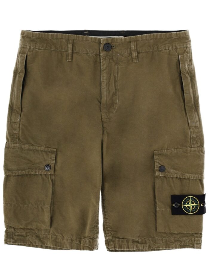 stone island cargo shorts with logo patch Stone Island CARGO SHORTS WITH LOGO PATCH