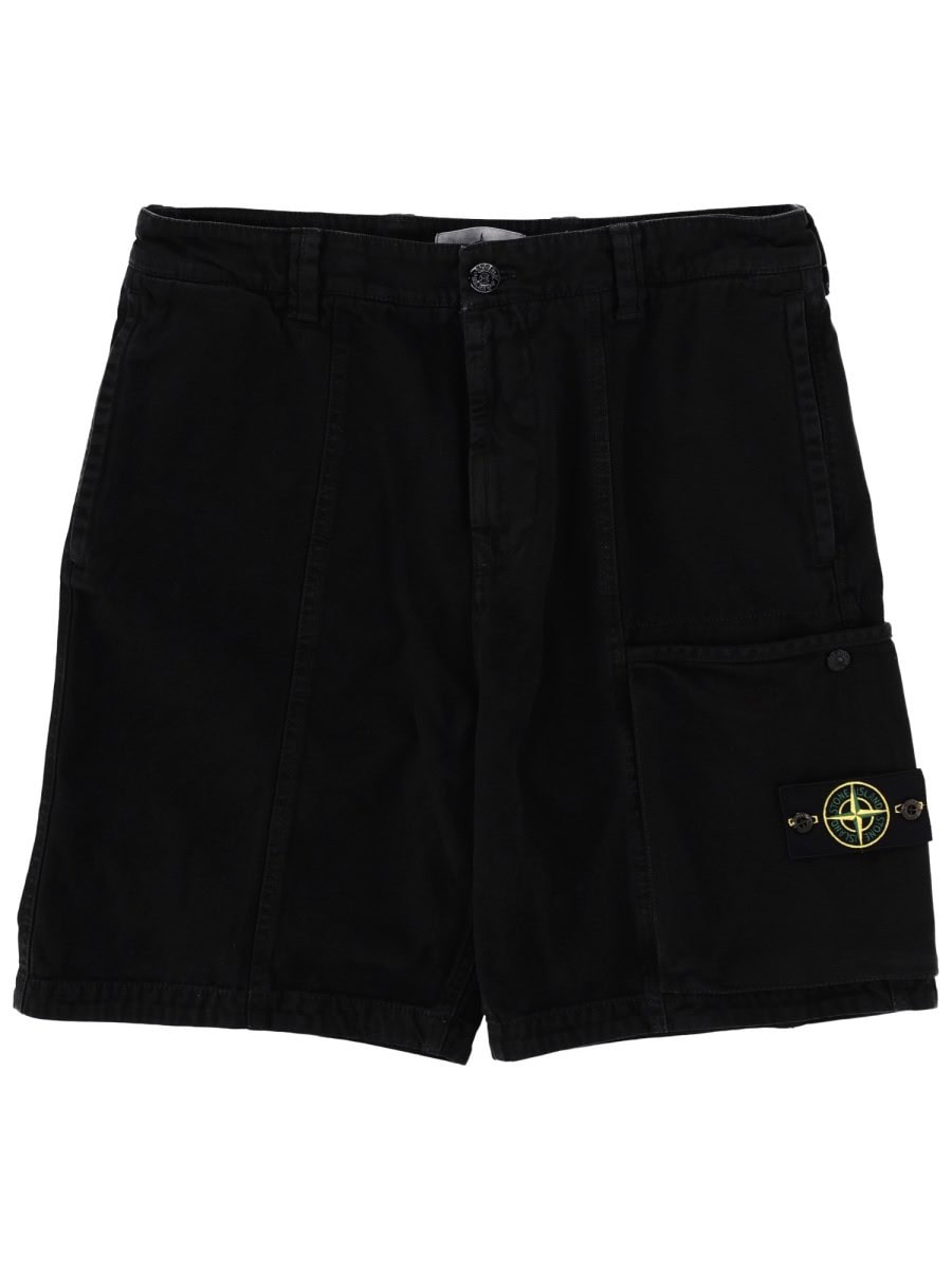 Stone Island CARGO SHORTS WITH LOGO PATCH