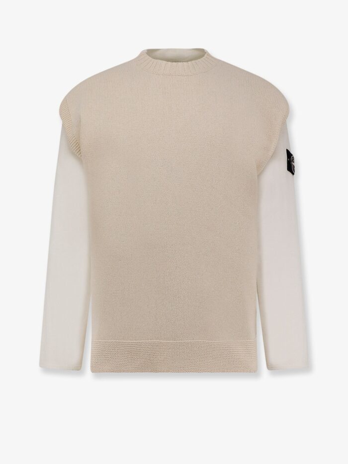 Stone Island Cotton Sweatshirt With Knitted Insert