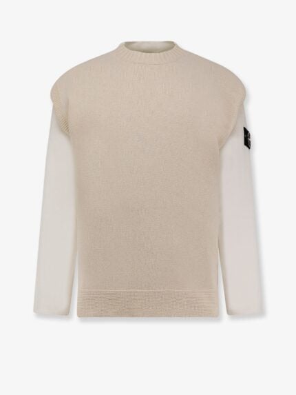 Stone Island Cotton Sweatshirt With Knitted Insert