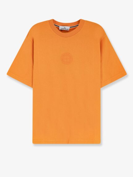 Stone Island Cotton T-shirt With Tone-on-tone Logo Print On The Front