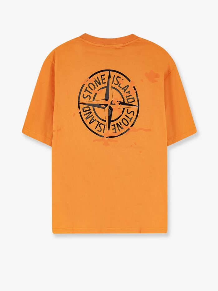 Stone Island Cotton T-shirt With Tone-on-tone Logo Print On The Front