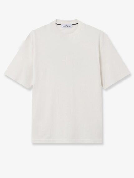 Stone Island Cotton T-shirt With Tone-on-tone Logo Print On The Front