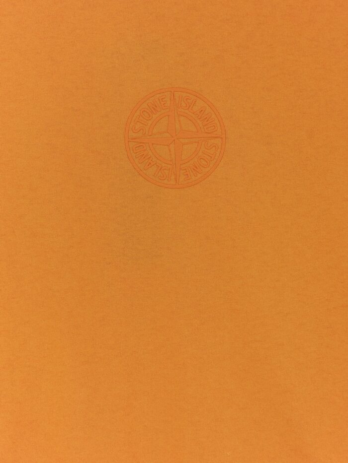 Stone Island Cotton T-shirt With Tone-on-tone Logo Print On The Front