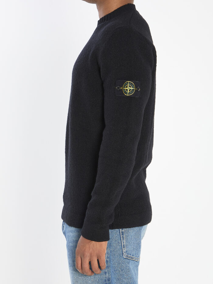 Stone Island Crew neck sweater with brushed texture.