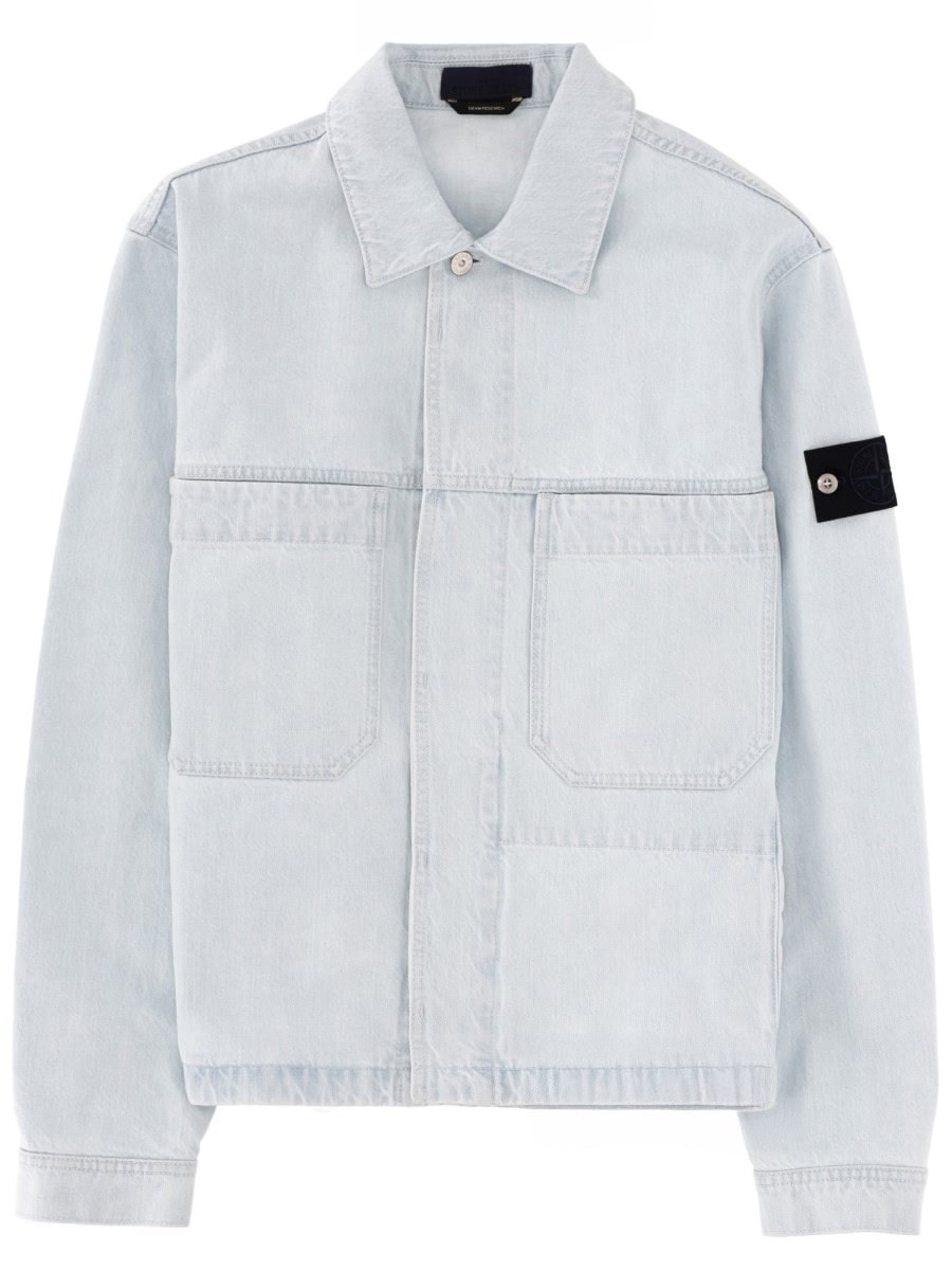 Stone Island DENIM JACKET WITH LOGO PATCH