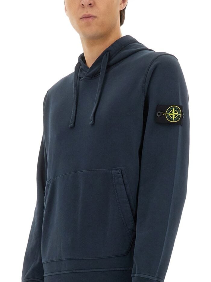Stone Island FELPA IN PILE CON CAPPUCCIO