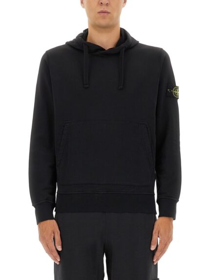 Stone Island FELPA IN PILE CON CAPPUCCIO