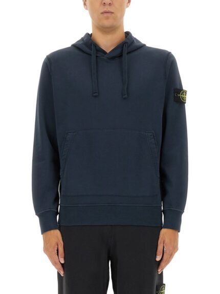 Stone Island FELPA IN PILE CON CAPPUCCIO