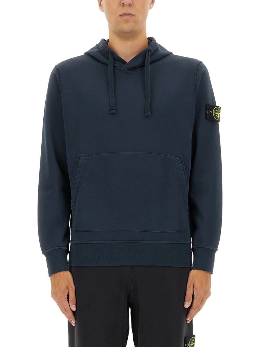 Stone Island FELPA IN PILE CON CAPPUCCIO