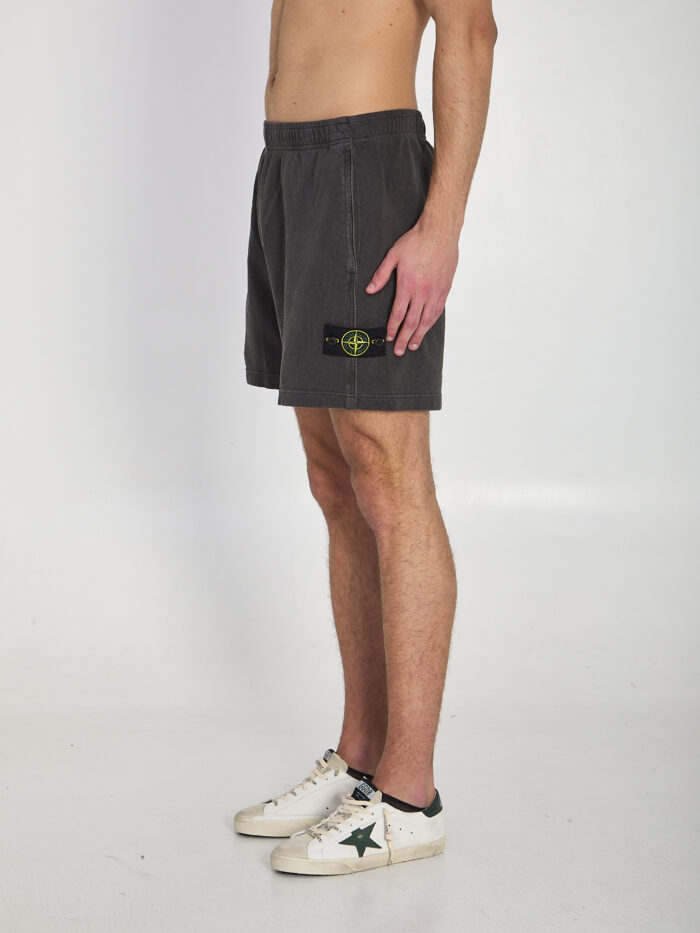 Stone Island Fleece-lined cotton shorts