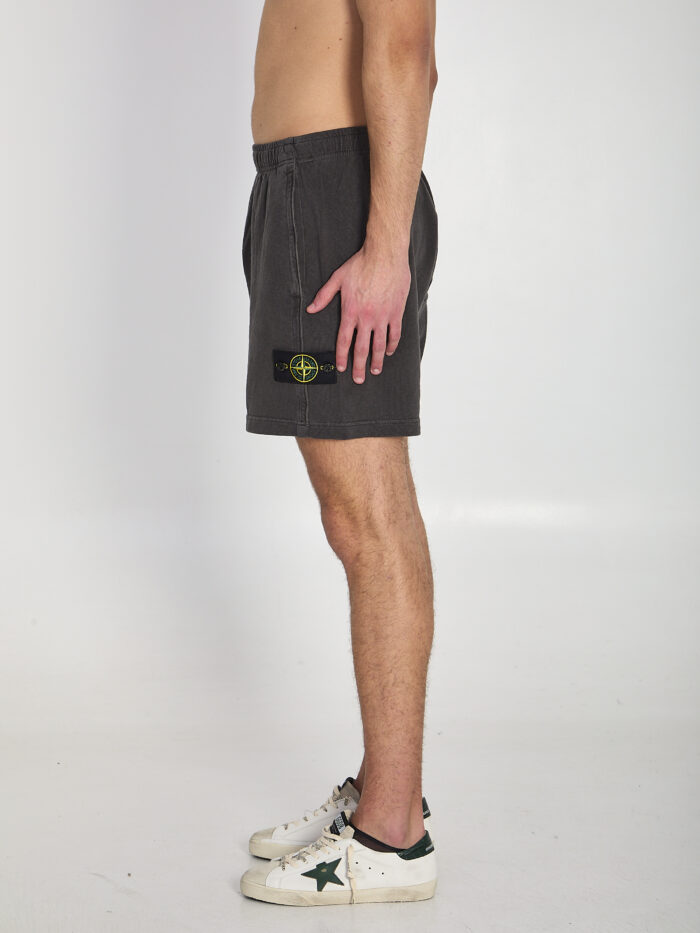 Stone Island Fleece-lined cotton shorts