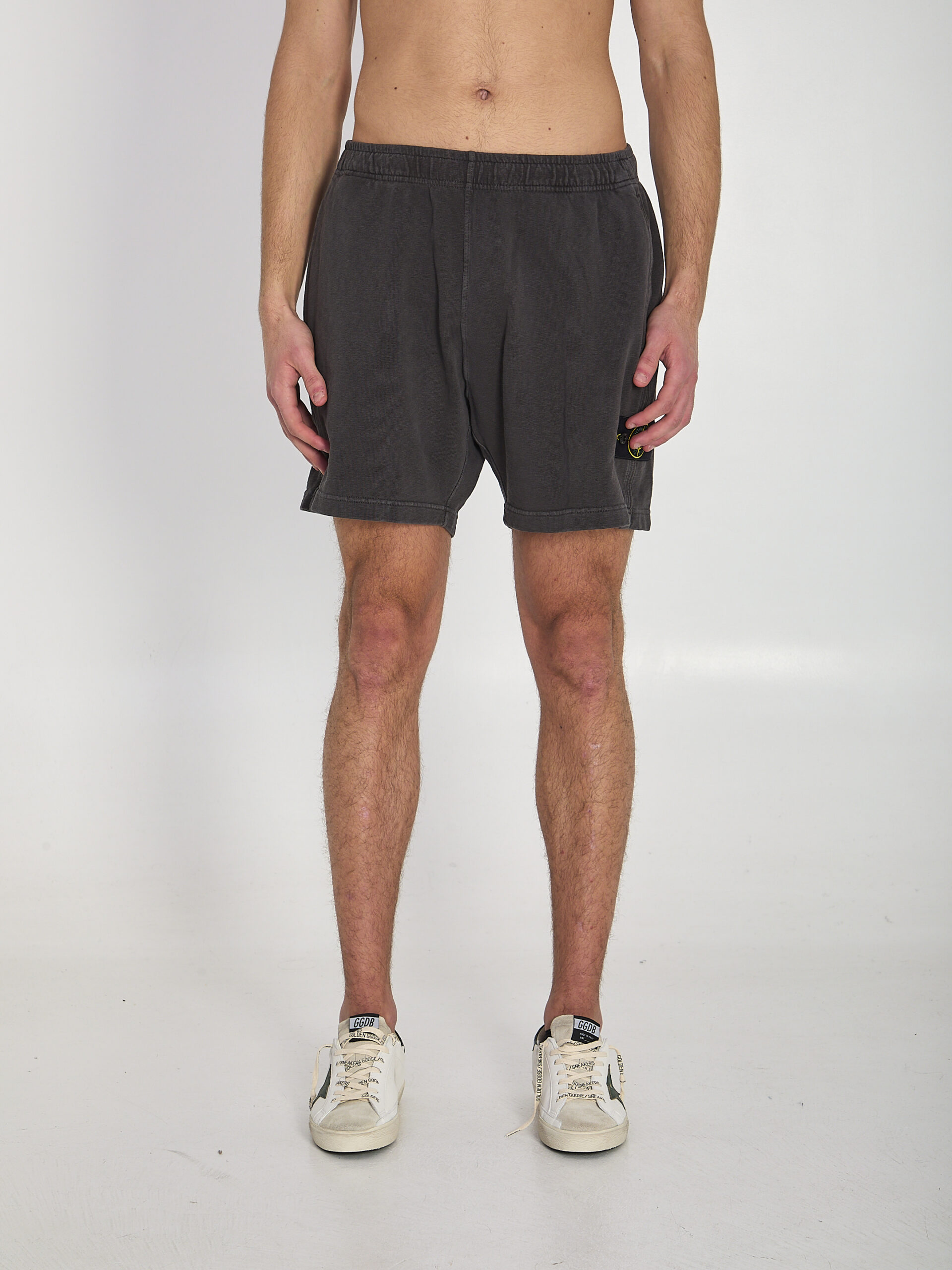 Stone Island Fleece-lined cotton shorts