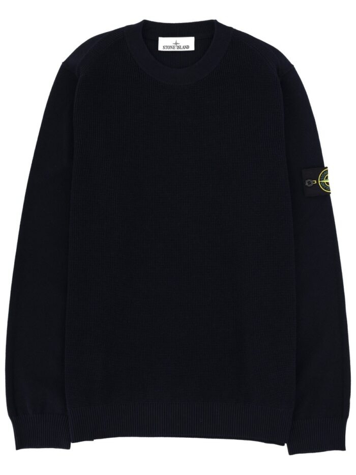 stone island jersey with logo patch Stone Island JERSEY WITH LOGO PATCH