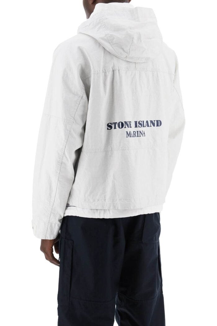 STONE ISLAND "marina Raw Plated Linen Jacket With