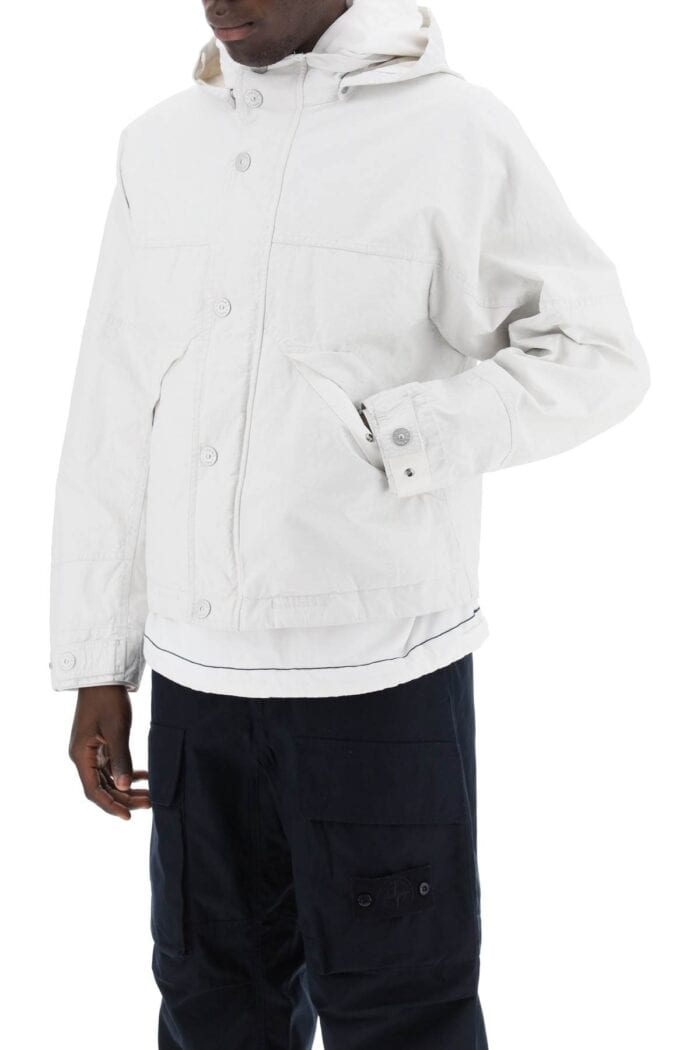 STONE ISLAND "marina Raw Plated Linen Jacket With