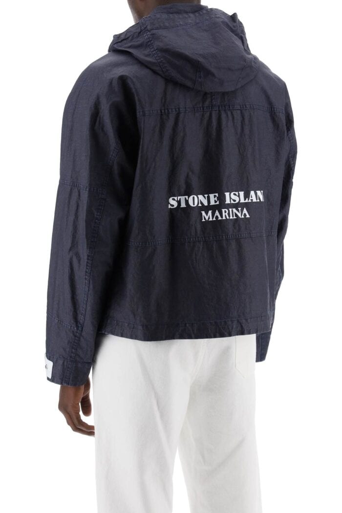 STONE ISLAND "marina Raw Plated Linen Jacket With