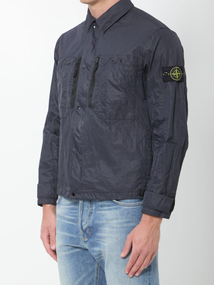 Stone Island Navy blue nylon overshirt