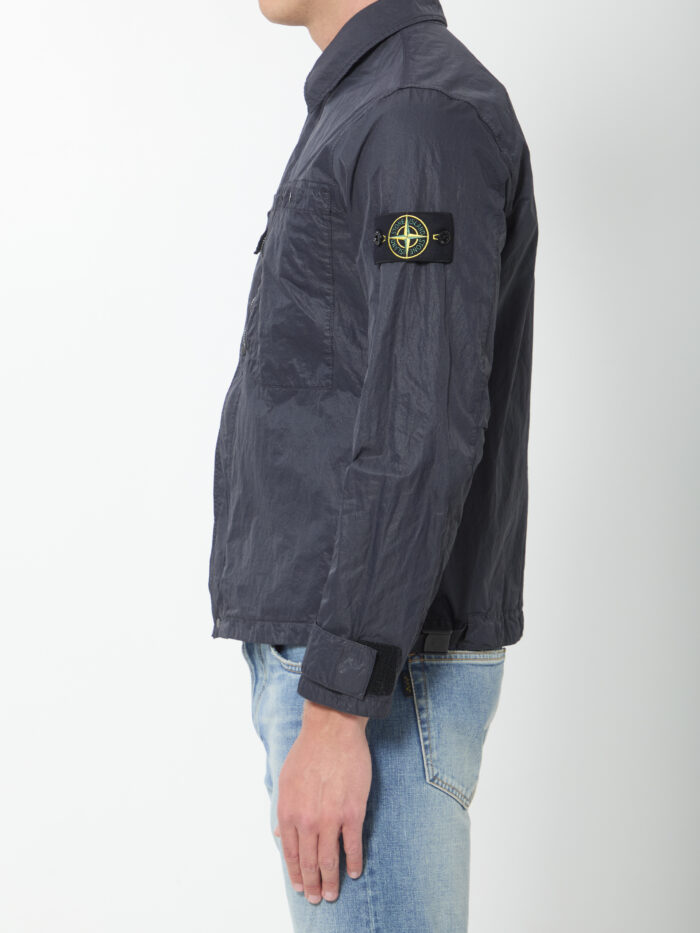 Stone Island Navy blue nylon overshirt