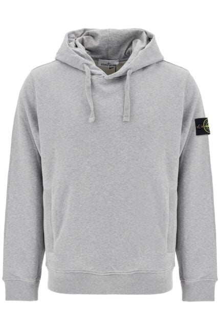 STONE ISLAND Organic Cotton Hoodie With Hood