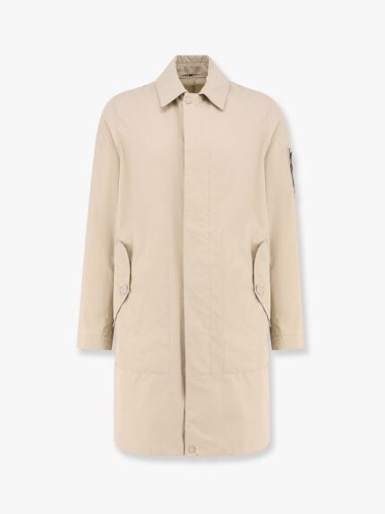 Stone Island Organic Cotton Trench With Iconic Patch