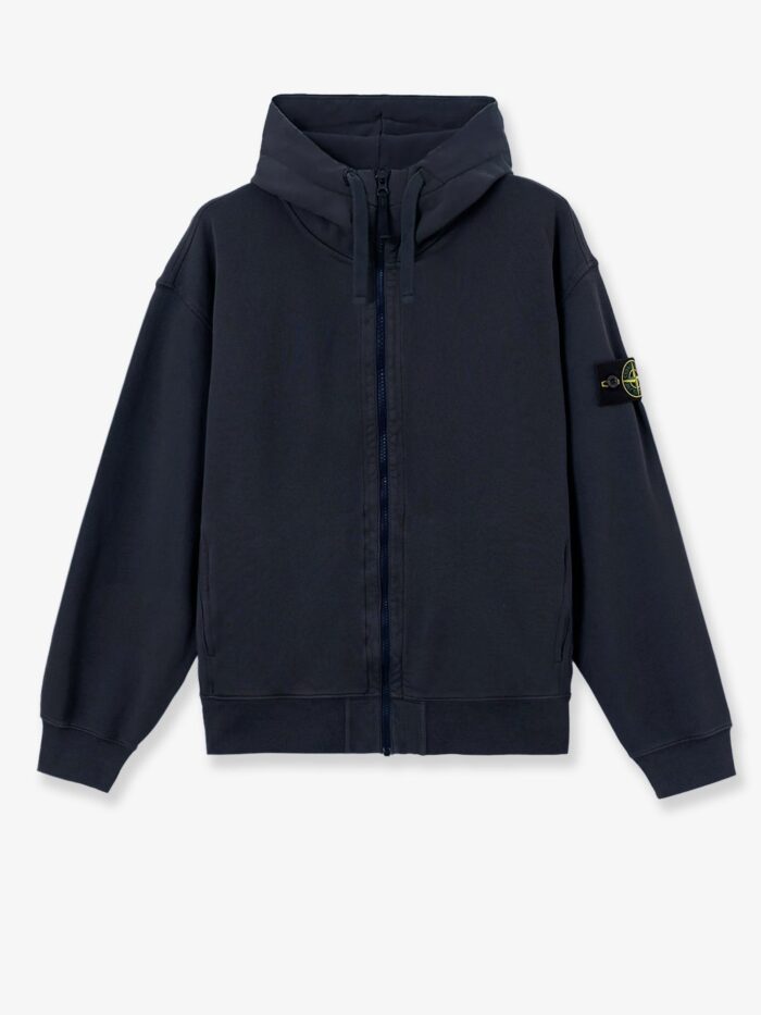 stone island oversize biologic cotton sweatshirt with zip Stone Island Oversize Biologic Cotton Sweatshirt With Zip