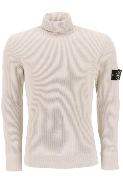 Stone Island Ribbed Wool Turtleneck Sweater