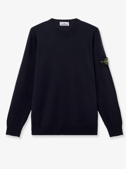 Stone Island Wool Sweater With Side Logo Patch