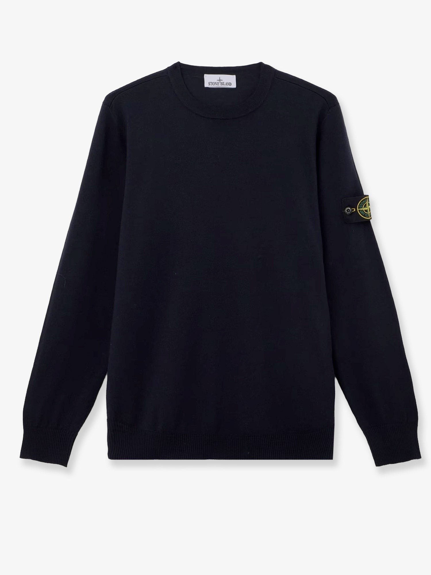 Stone Island Wool Sweater With Side Logo Patch