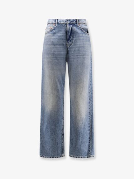 Stonewashed Denim Jeans With Dior Oblique Motif Inside
