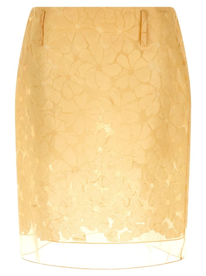 marni straight skirt with floral pattern Marni Straight Skirt With Floral Pattern