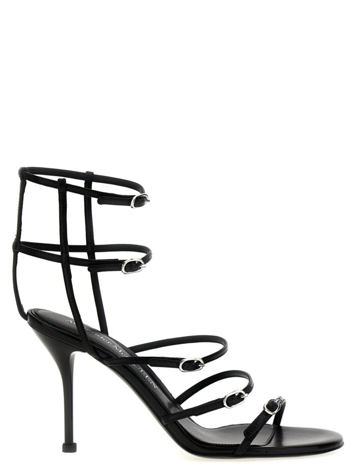 mcqueen strap leather sandals MCQUEEN Strap Leather Sandals