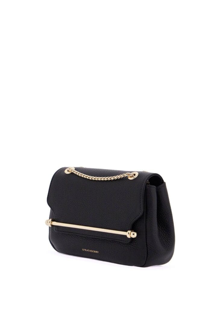 STRATHBERRY Black Calfskin Mini Bag With Gold Chain