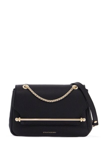 STRATHBERRY Black Calfskin Mini Bag With Gold Chain