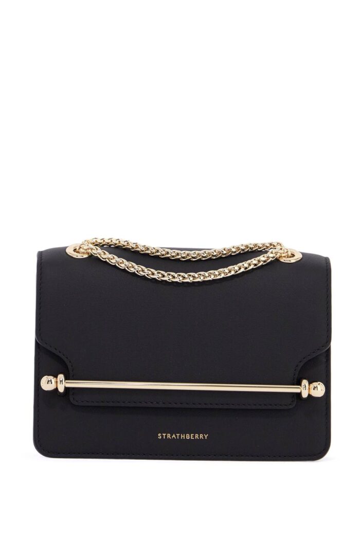 STRATHBERRY Black East/west Mini Calfskin Bag With Gold Chain