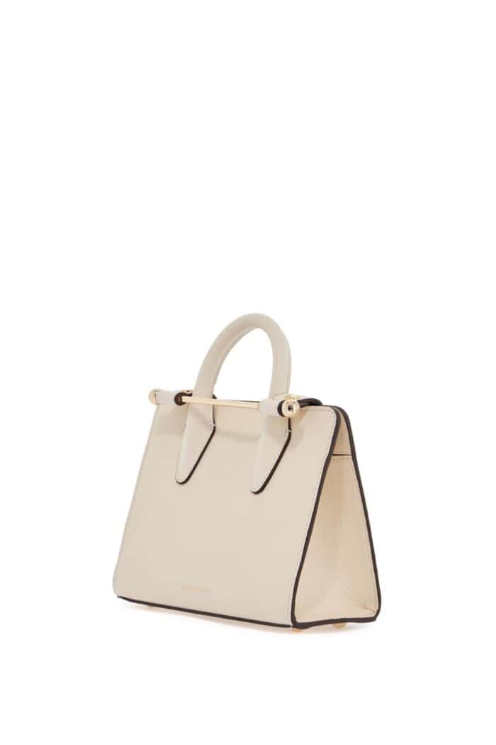 STRATHBERRY Mini Handbag In Beige Leather With Removable Shoulder Strap