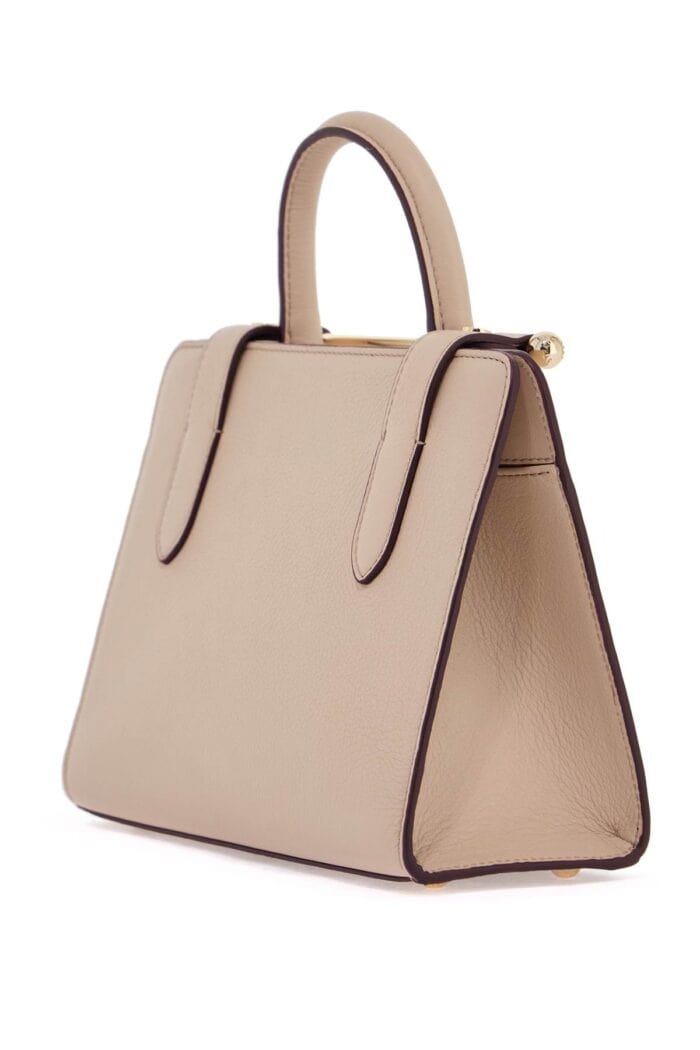 STRATHBERRY Mini Handbag In Neutral Calfskin With Magnetic Closure