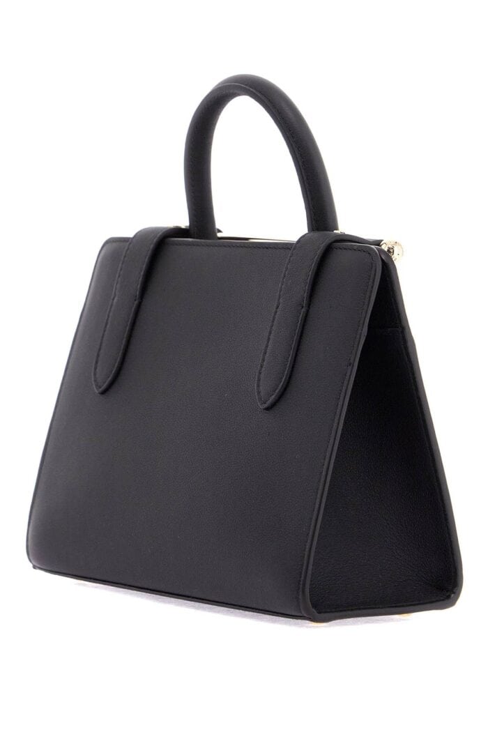 STRATHBERRY Mini Tote Structured In Black Leather With Gold Details