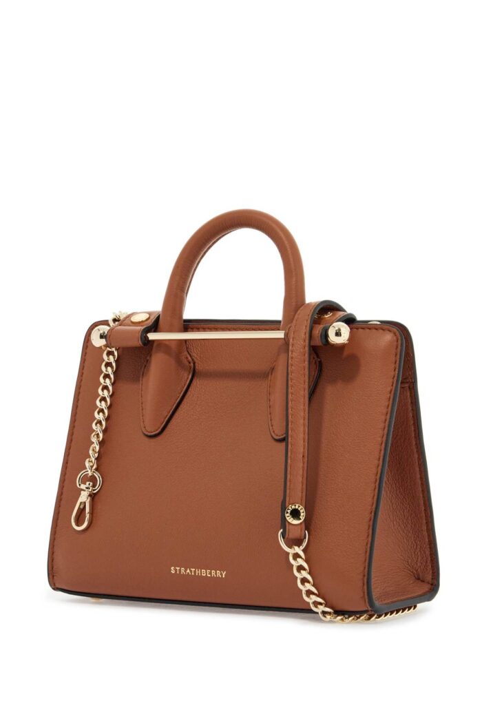 STRATHBERRY Nano Tote In Chestnut Calf Leather