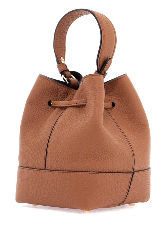 STRATHBERRY Tan Leather Bucket Bag With Adjustable Strap