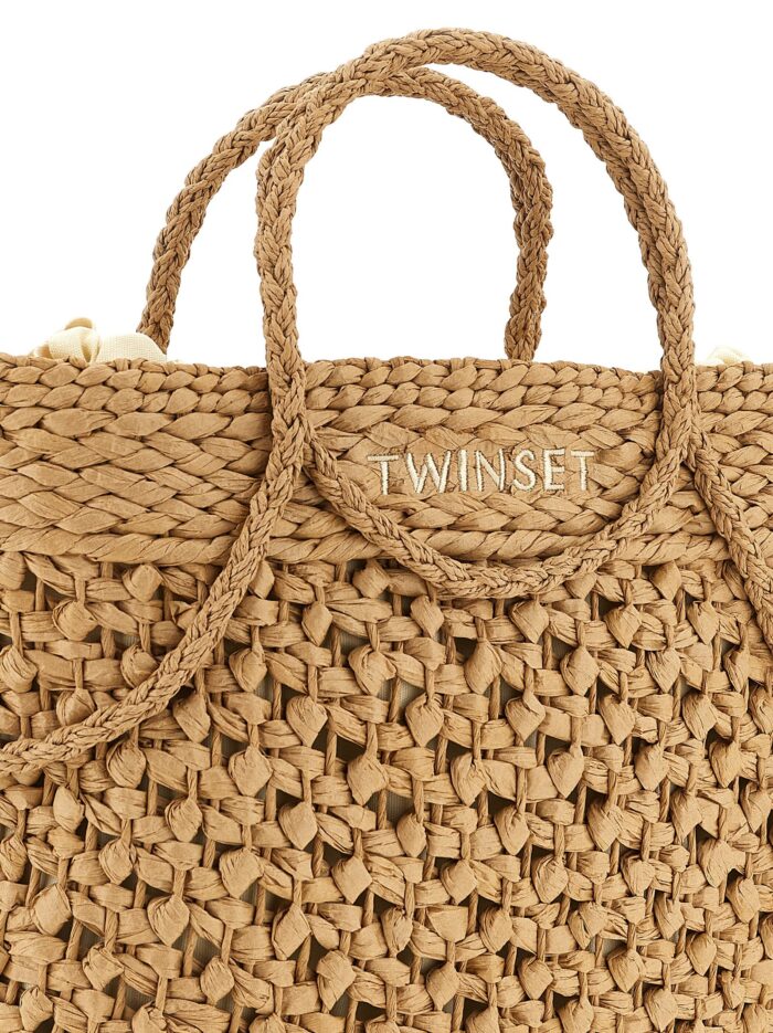 TWIN SET Straw Shopping Bag