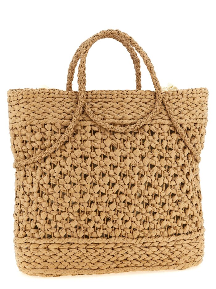 TWIN SET Straw Shopping Bag