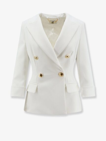 Elisabetta Franchi Stretch Fabric Blazer With Logo Cufflinks