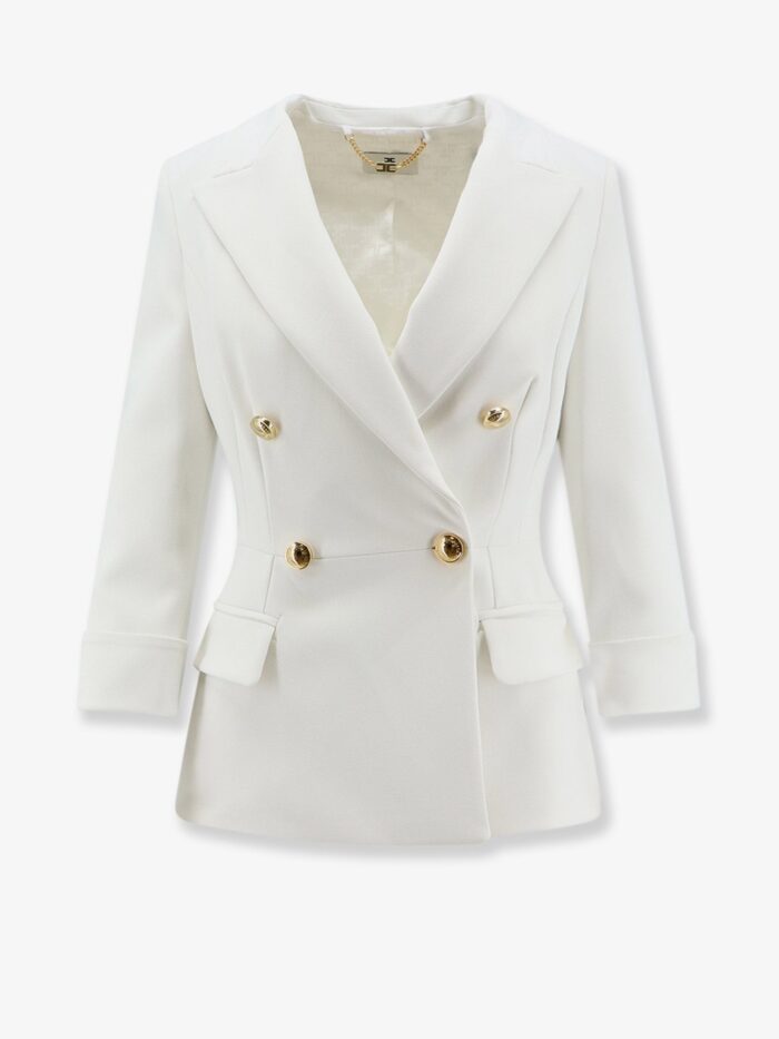 elisabetta franchi stretch fabric blazer with logo cufflinks Elisabetta Franchi Stretch Fabric Blazer With Logo Cufflinks